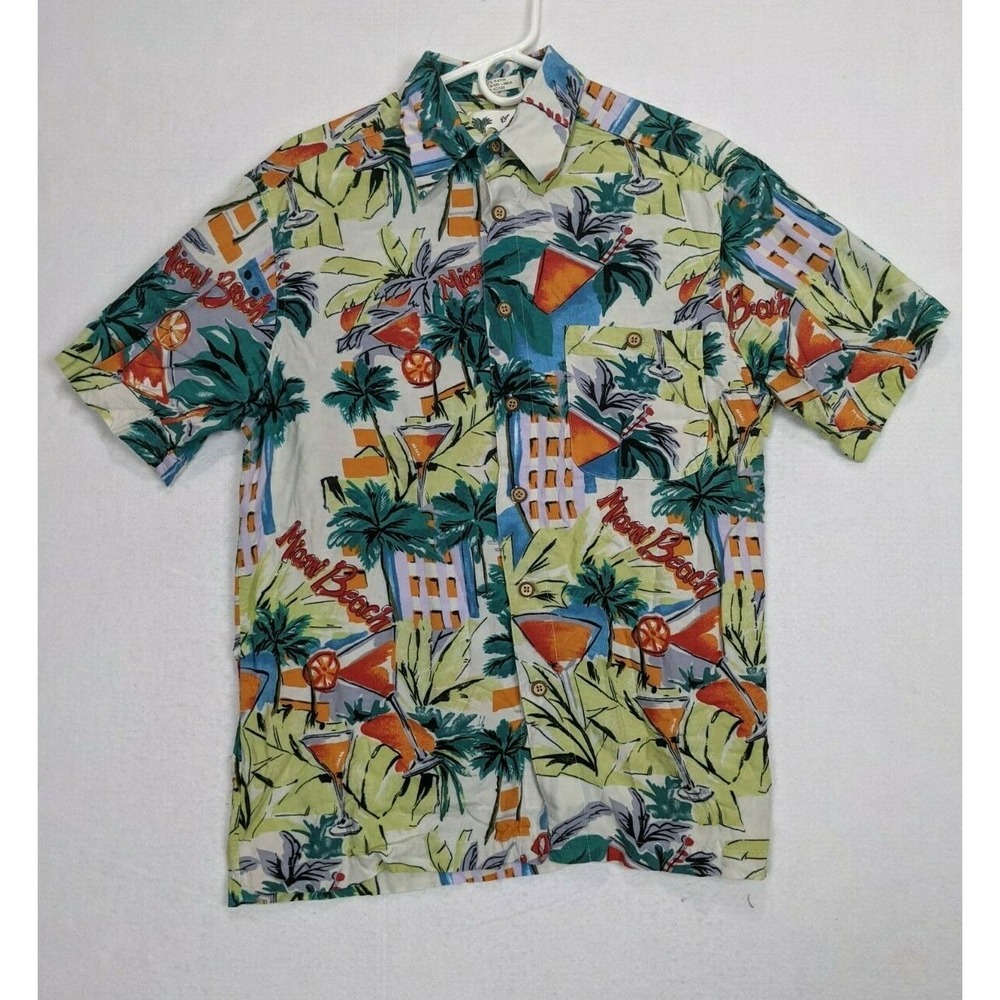 Ron Chereskin Mens Hawaiian Shirt Size M Short Sleeve‎ Button Rayon Multi Color